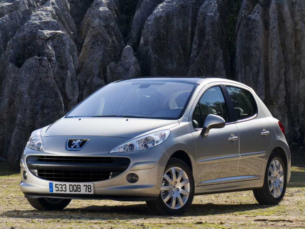 Коврики ЭВА "EVA ромб" для Peugeot 207 (хэтчбек 5 дв) 2006 - 2009, серые, 4шт.