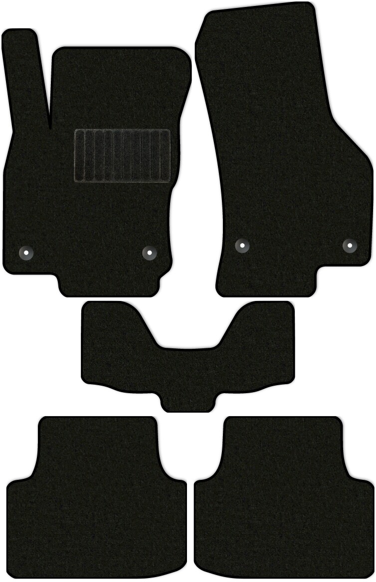 Коврики текстильные "Стандарт" для Skoda Octavia IV (лифтбек / A8) 2019 - Н.В., черные, 5шт.