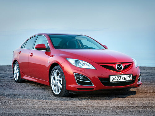 Коврики текстильные "Стандарт" для Mazda 6 (седан / GH) 2010 - 2012, черные, 2шт.